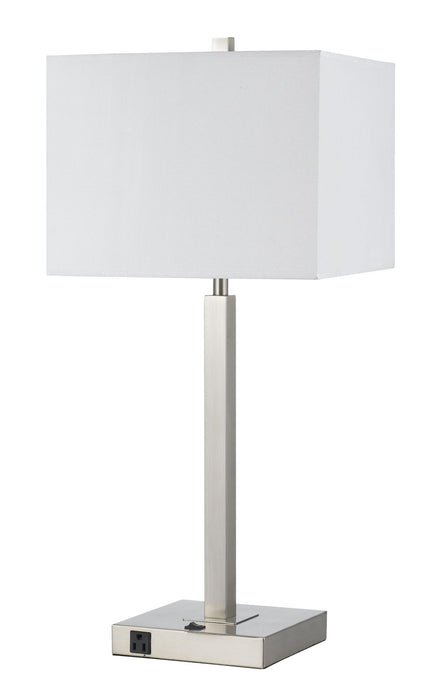 60W Metal Nightstand Lamp With Two Outlets