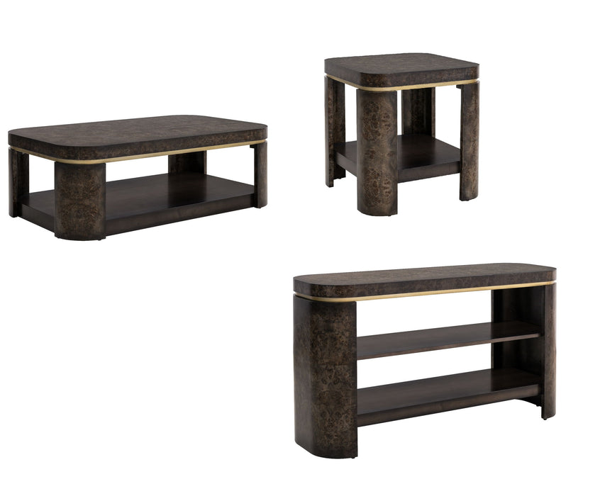 Langford - Console Table - Ebony Mappa Burl