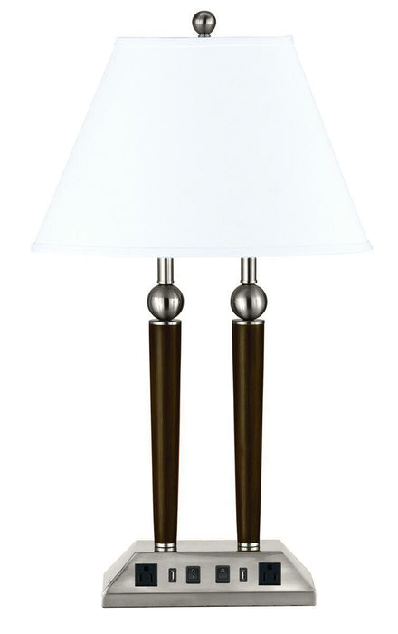 Desk - 27" Height Metal Desk Lamp - Brushed Steel & Espresso