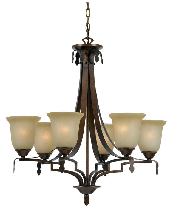Dabois - 29" Height Six Light Chandelier - Gold Bronze