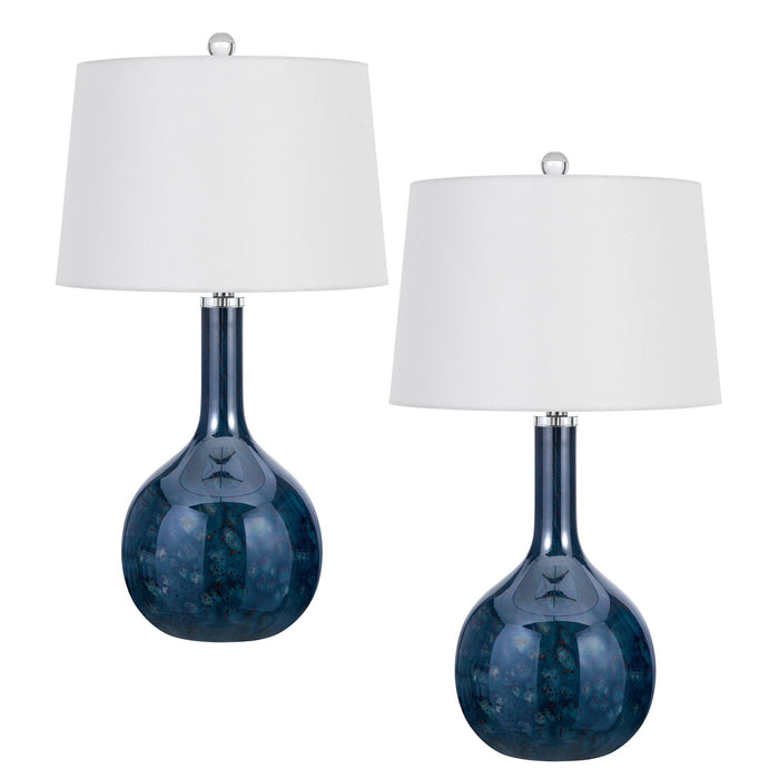 Kemi - 29" Height Glass Table Lamp (Set of 2) - Deep Blue