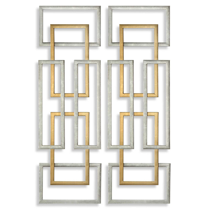 Aerin - Geometric Wall Art (Set of 2) - Gold