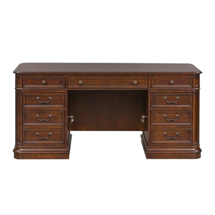 Brayton Manor - Jr Executive Desk - Cognac