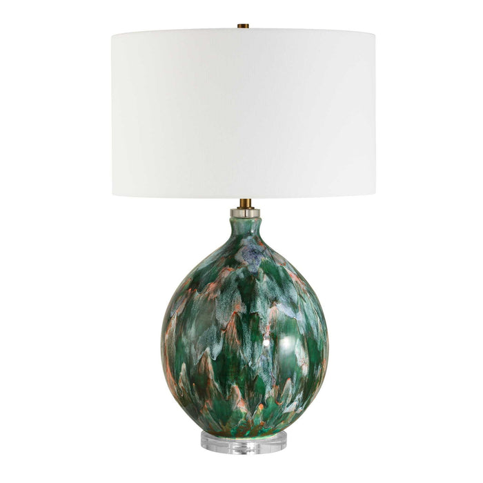 Mihaela - Drip Glaze Table Lamp - Blue / Green