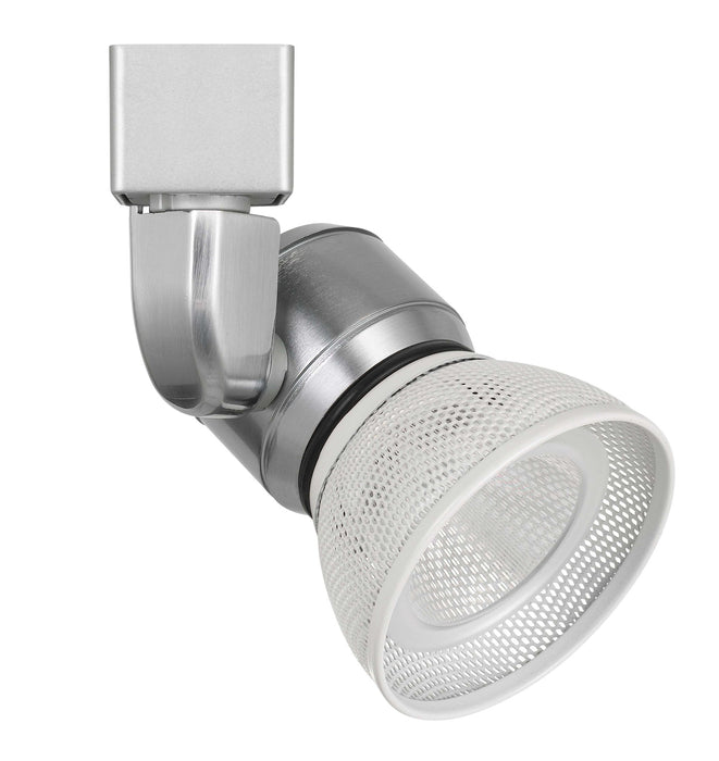 6.25" Height Metal Track Head - Brushed Steel & White - Mesh