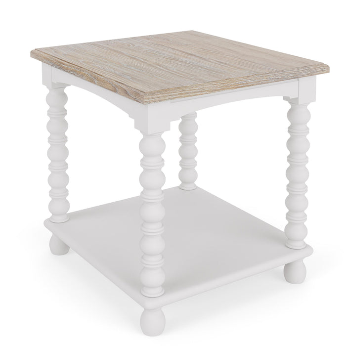 Rosalie - Rectangular Spindle Side Table - White
