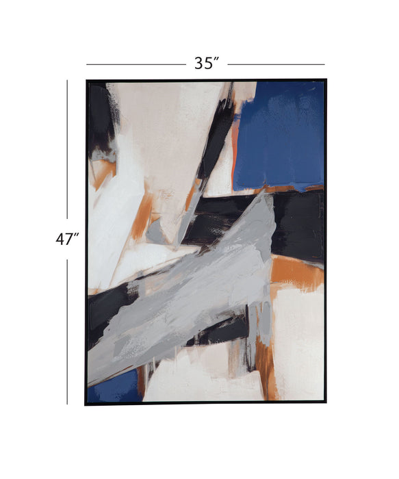 Denisa I Framed Canvas - Beige / Blue