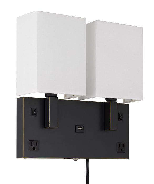 Oberlin - 14" Height Wall Lamp - Dark Bronze & White