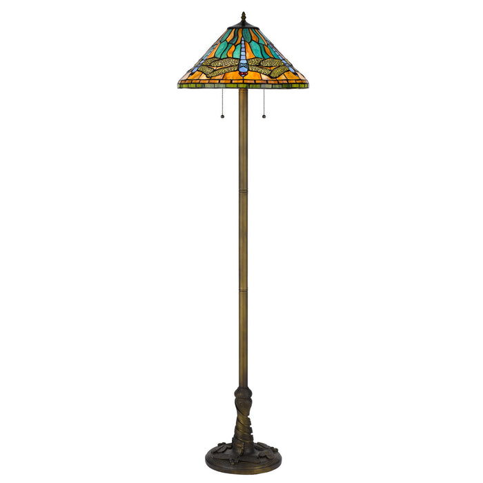 3108 Tiffany - 62.5" Height Metal / Resin Floor Lamp - Antique Brass