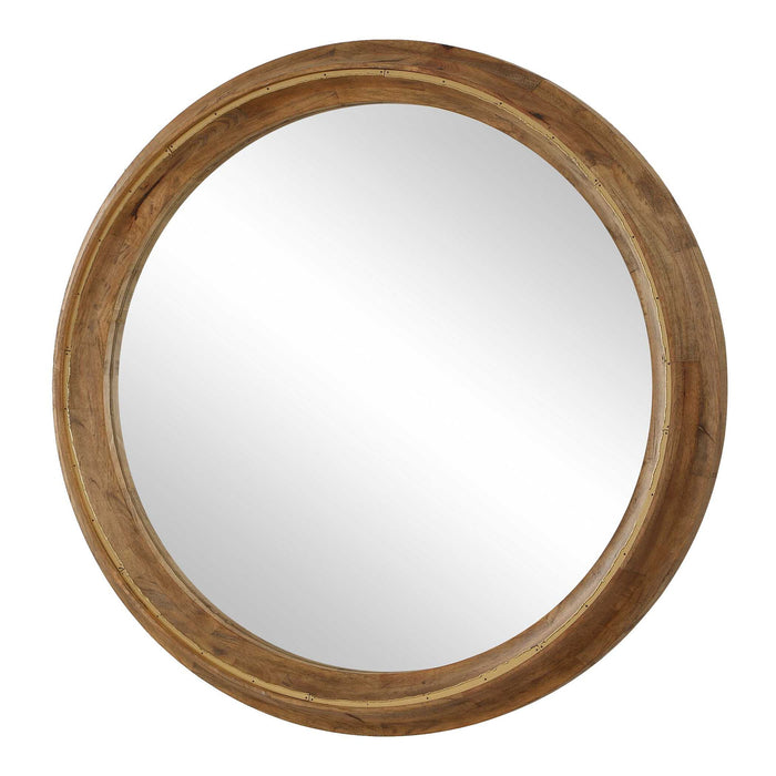 Frontier - Round Wood Mirror - Woodtone