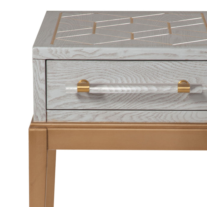 Perrine - Chairside Table - Silver / Gold
