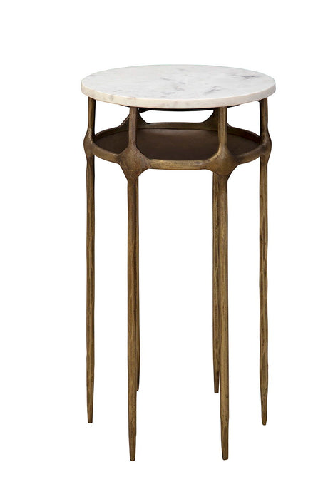 Moira - Side Table - White / Gold