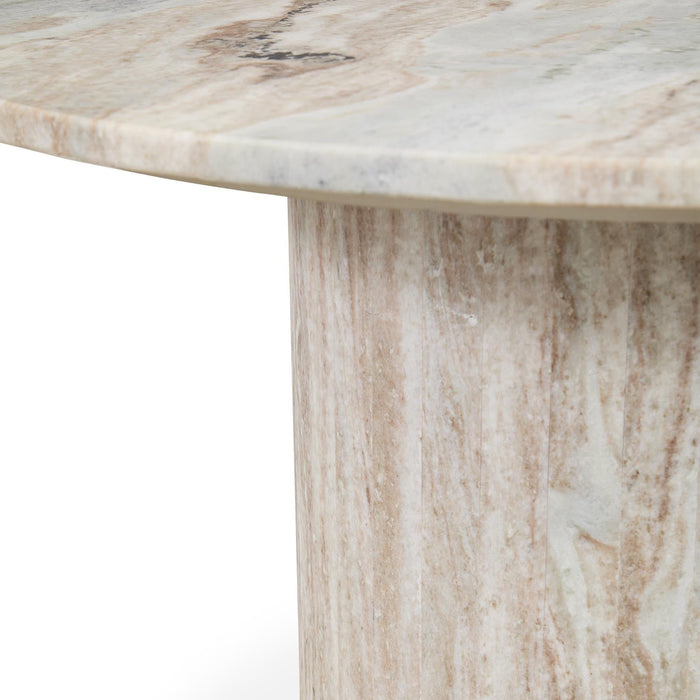 Amberly - Marble Round Coffee Table - Rusty Gray