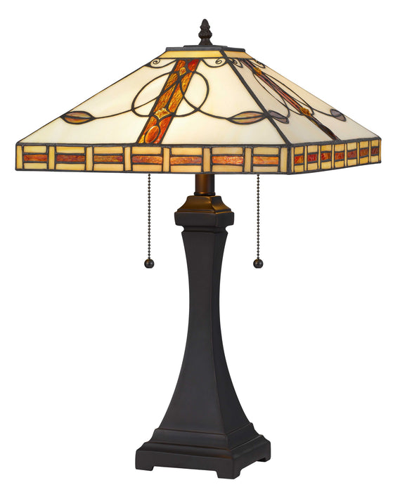 Tiffany - 22.25" Height Tiffany Table Lamp - Dark Bronze