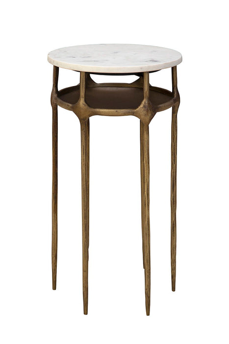 Moira - Side Table - White / Gold
