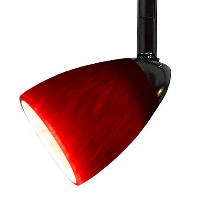 4.87" Height Serpentine Track Head With Shade - Red & Black