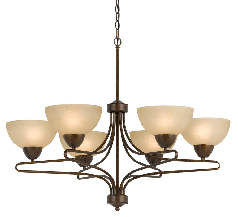 Romano - 27.50" Height Six Light Chandelier - Rust