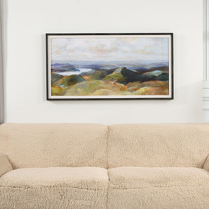 Above The Lakes - Framed Landscape Print - Gray