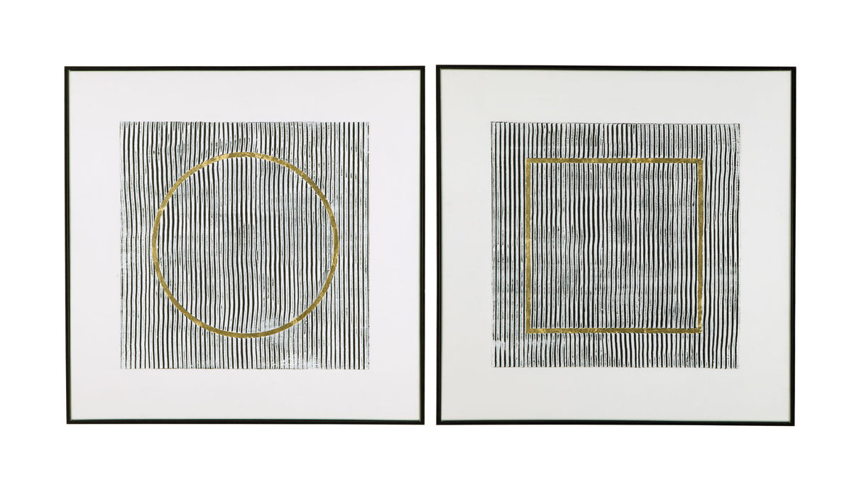 Graphite Canvas Art (Set of 2) - White