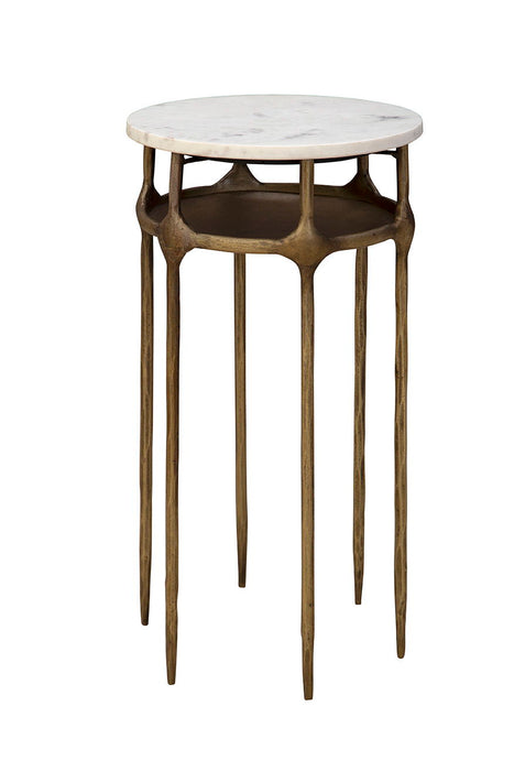 Moira - Side Table - White / Gold