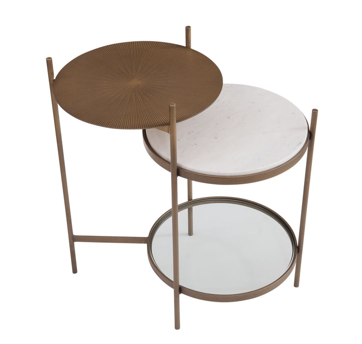 Felicity - Accent Table - Brushed Gold / White Marble