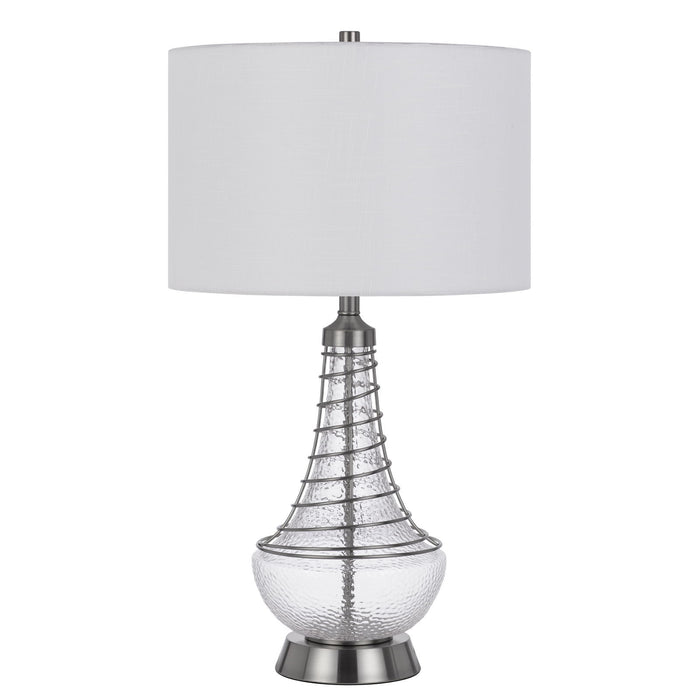 Baraboo - 29.5" Height Glass Table Lamp - Brushed Steel