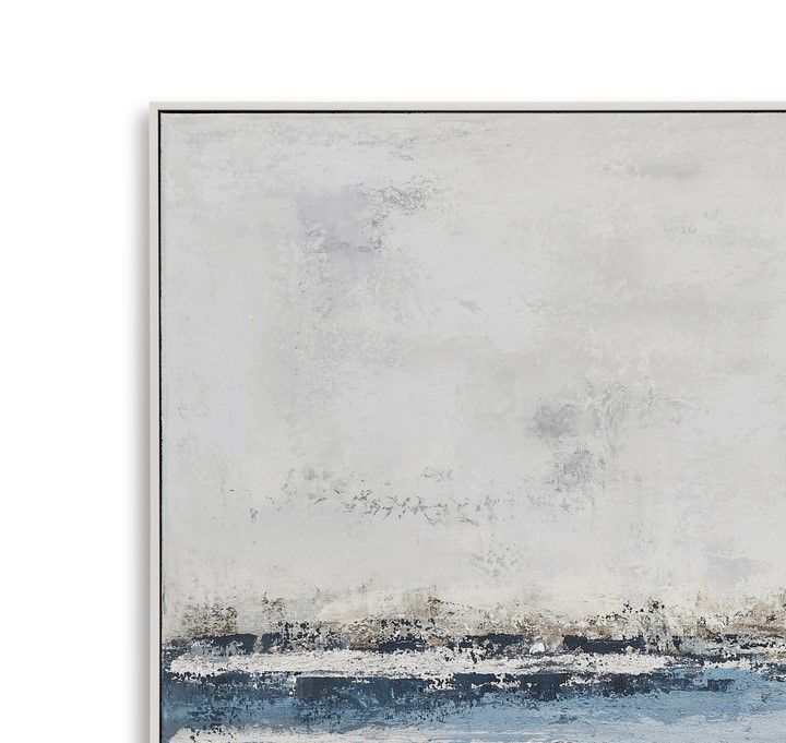 Soft Waves Canvas Art - Light Blue / Gray