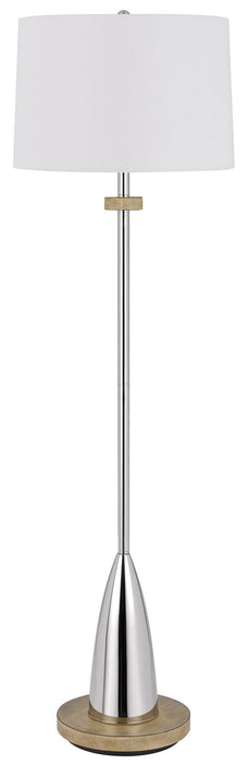 Lockport - 61" Height Floor Lamp - Chrome & Wood & White