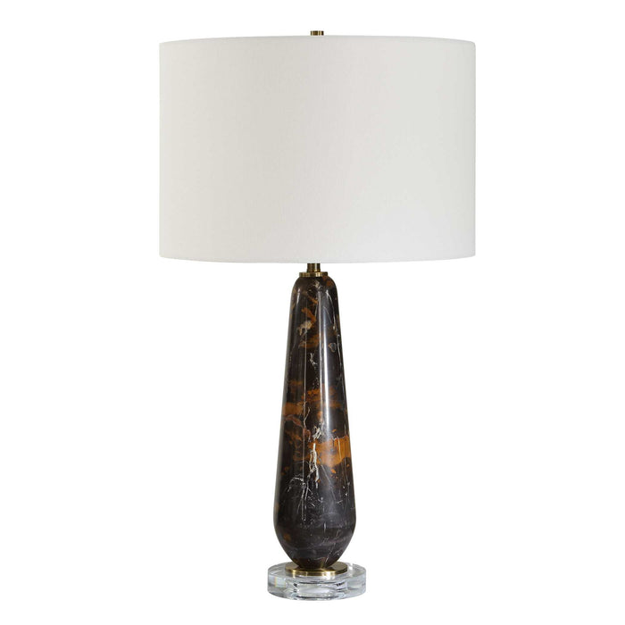 Dames - Dark Marble Table Lamp - Black / Brown