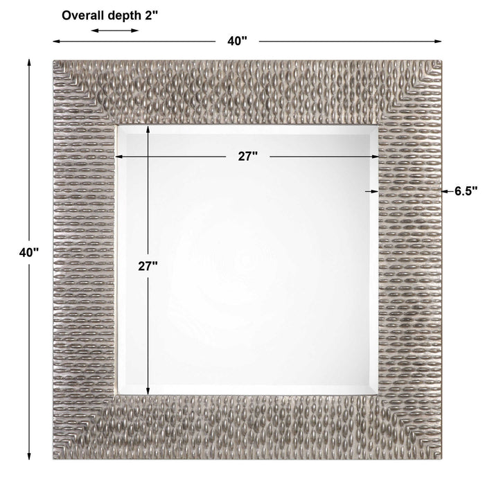 Cressida - Square Mirror - Distressed Silver