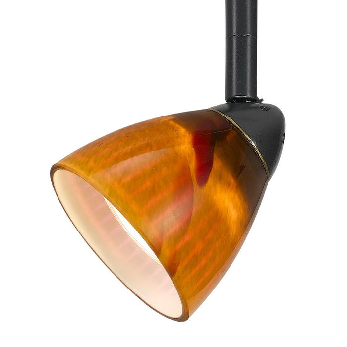 4.87" Height Serpentine Track Head With Shade - Orange & Dark Bronze