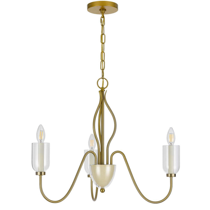 Kalamaria - 20" Height Metal Chandelier - Antique Brass