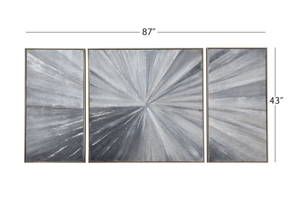 Cambric Canvas Art (Set of 3) - Dark Gray
