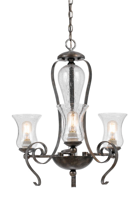 Eternity - 25" Height Metal Chandelier - Metal & Glass