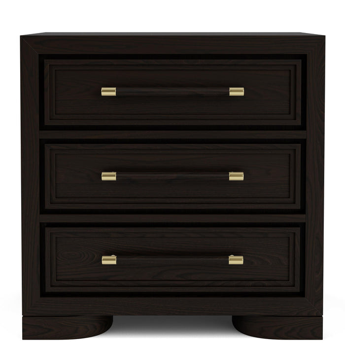 Lydia - 3 Drawer Nightstand - Dark Brown