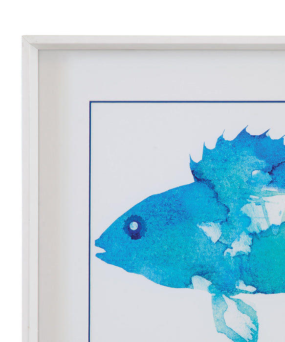 Watercolor Fish Framed Print (Set of 2) - Blue