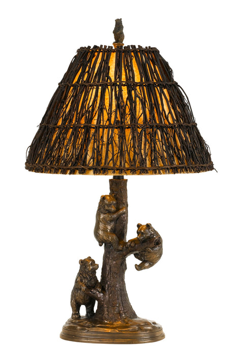 Bear - 29.5" Height Resin Table Lamp - Cast Bronze
