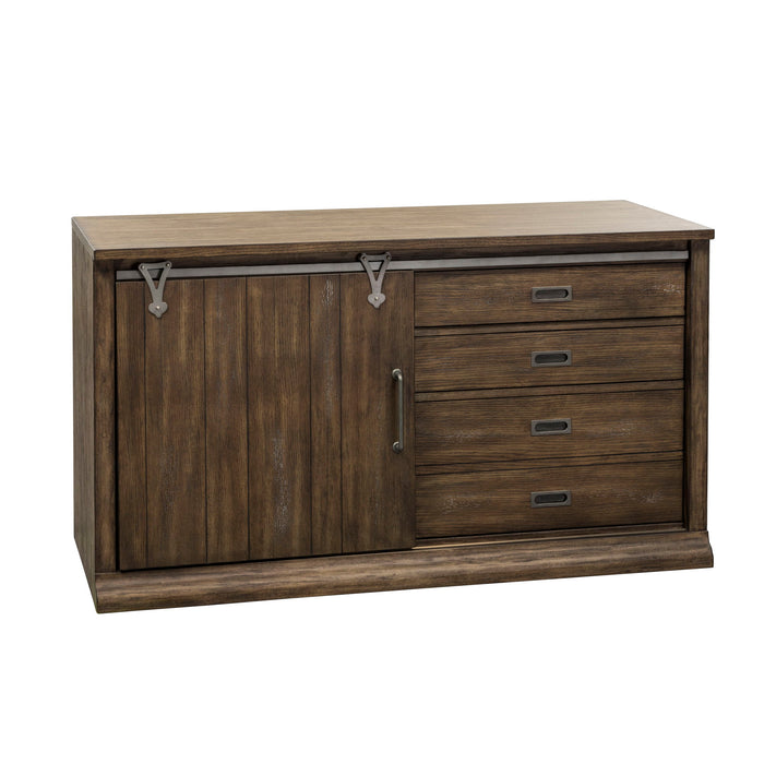 Stone Brook - Jr Executive Credenza Set - Rustic Saddle