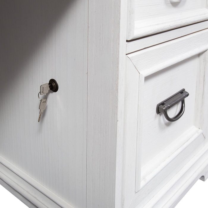 Allyson Park - Desk - Wirebrushed White / Charcoal