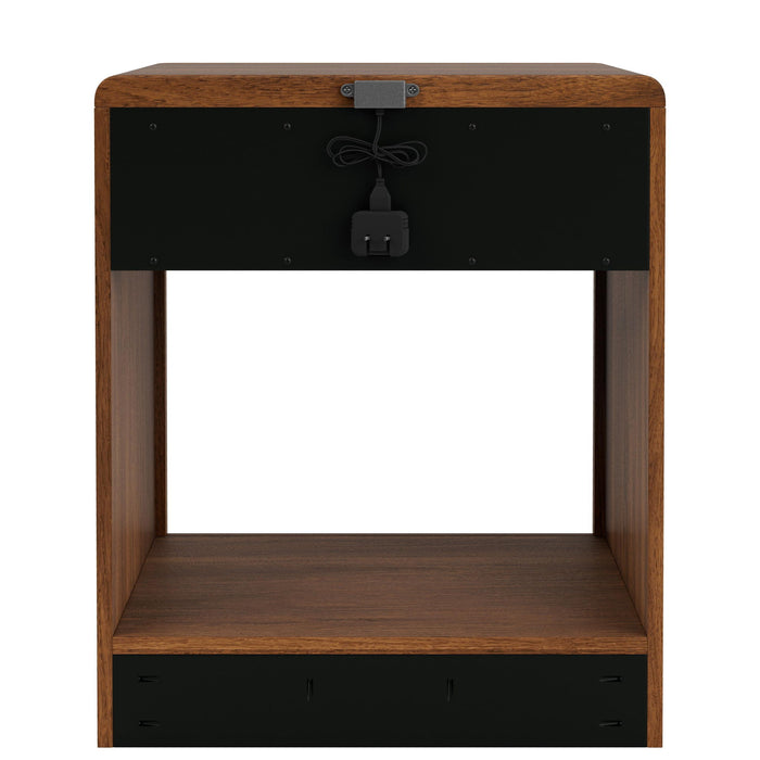 Elsie - 1 Drawer Nightstand - Dark Brown