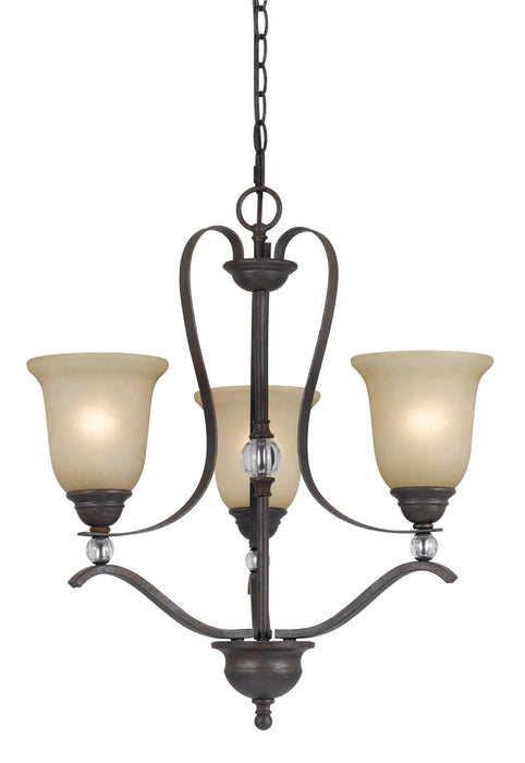 Riverton - 24" Height Three Light Chandelier - Organic Black