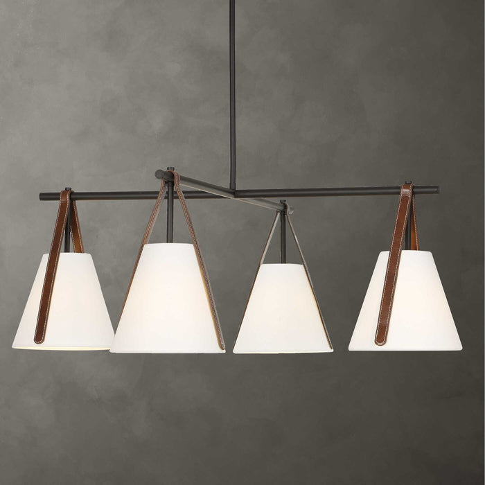 Reins - Accent Straps 4 Light Chandelier - Black