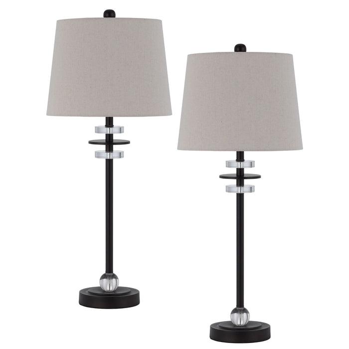 Sitka - 28.5" Height Metal / Crystal Buffet Lamp (Set of 2) - Black