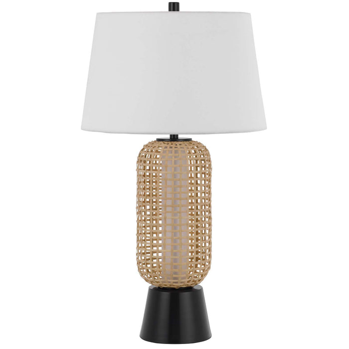 Wicker - 30" Height Metal Table Lamp - Beige / Black