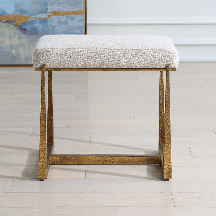 Midas - Small Bench - Gold / White
