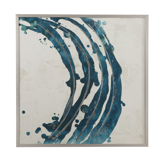 Embellished Blue Circle II Framed Print - Blue