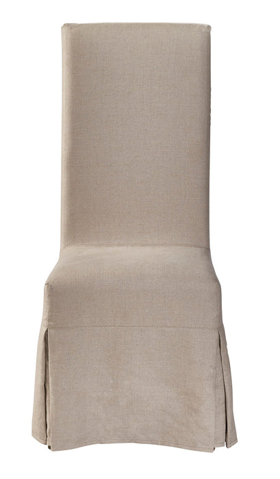 Linen Floor Length Slip Covered Parsons Chair (Set of 2) - Beige