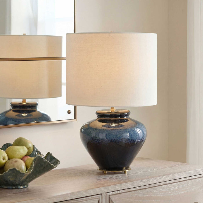 Andrus - Glaze Table Lamp - Blue