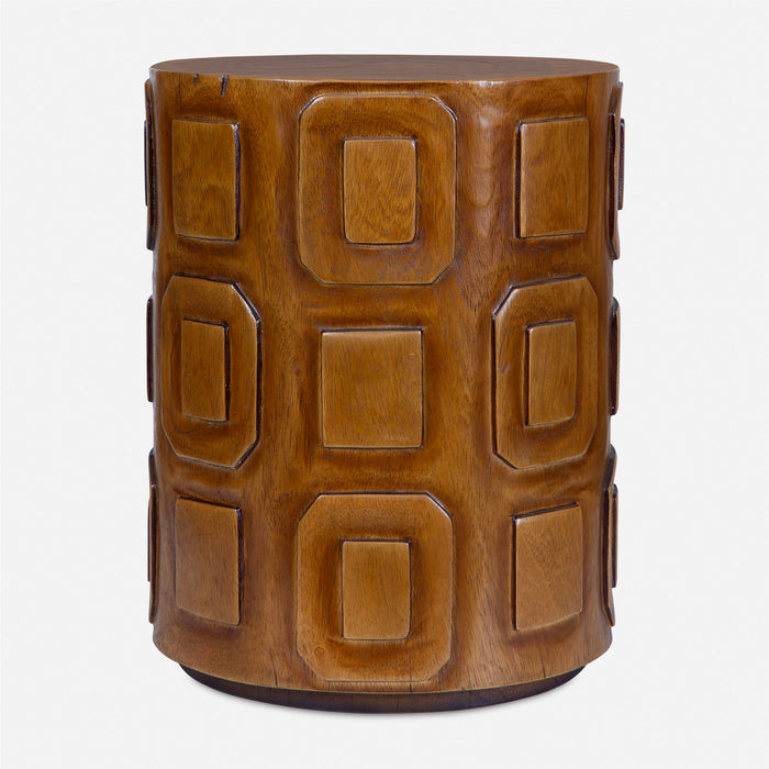 Alson - Geometric Accent Table - Dark Brown