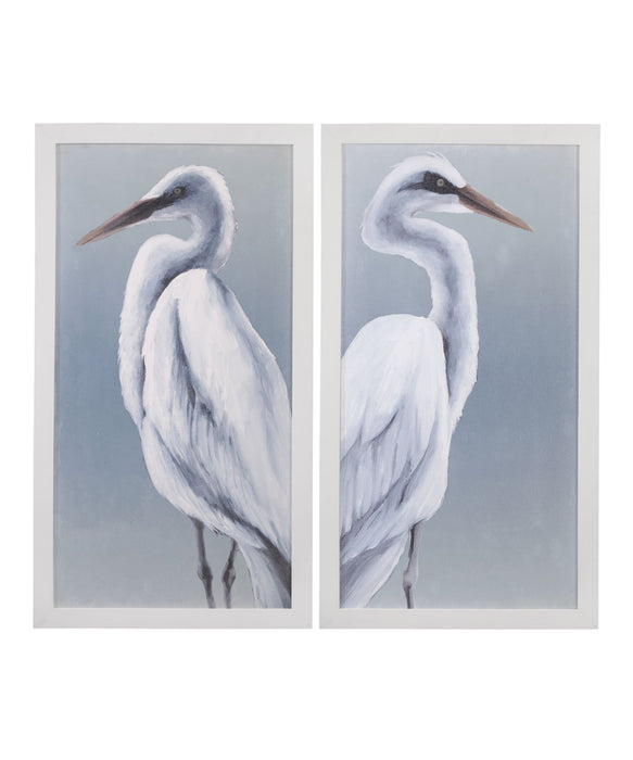 Herald In Mist Framed Print (Set of 2) - Blue / White